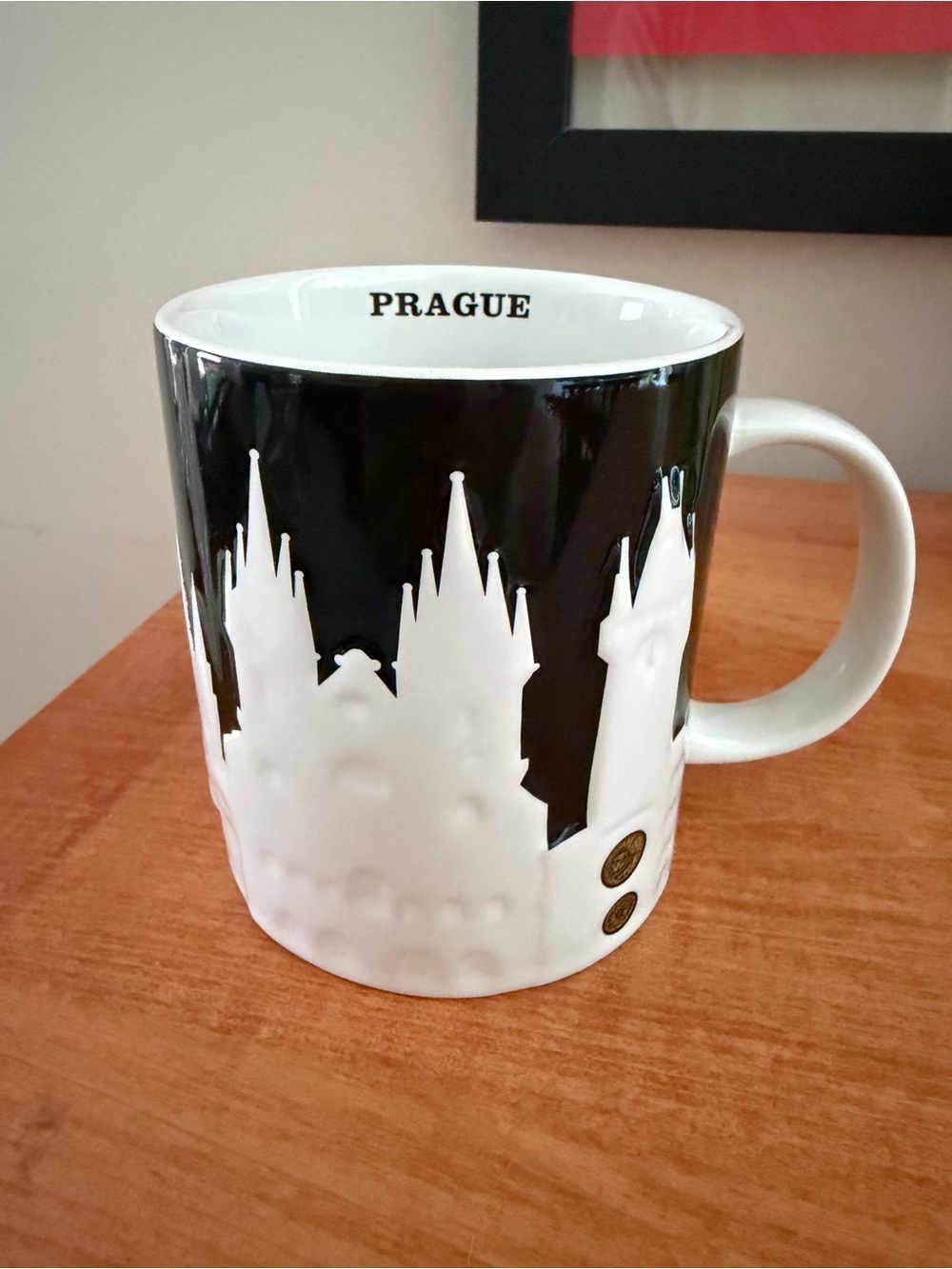 Starbucks Prague Relief Mug - Black and White